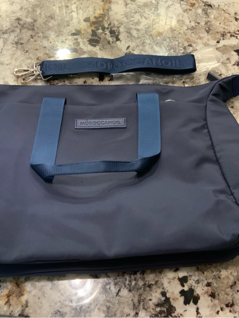 Moroccanoil Navy Laptop Duffel with Detachable Strap